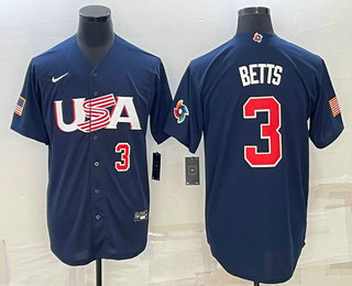 Men's USA Baseball #3 Mookie Betts Number 2023 Navy World Baseball Classic Stitched Jerseys,We sell and wholesale Men's USA Baseball #3 Mookie Betts Number 2023 Navy World Baseball Classic Stitched Jerseys on line form chian!